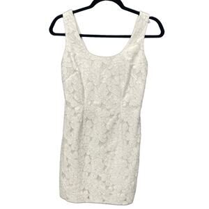 Lilly Pulitzer White Floral Lace Sleeveless Sheath Dress Women's 0